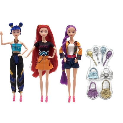 The latest 2025 anime KPop  Demon Hunters doll vinyl toy Rumi Mira zoi character vinyl mask small statue birthday gift, fan club