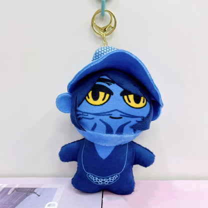 Anime Kpop Demons Hunters Plush Keychain Cute Purple Tiger Black Hat Magpie With 3 Eyes Monster Keychain Plush Toy For Fans Gift