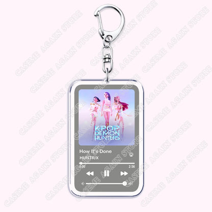 Trending Kpop Demon Hunters Keychains for Women Accessories Bag Huntrix Saja Boys Rumi Zoey Jinu Music Keying Jewelry Fans Gifts