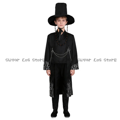 Kids Two Style Anime Jinu Cosplay Costumes Demon Hunter Saja Boy Kpop Group Singing Korea Style Boy Idol Halloween Party Costume