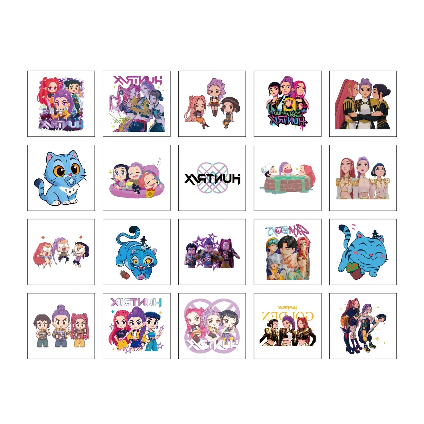 New 20pcs/set Cartoon Kpop Demon Hunters Rumi Kang Temporary Tattoo Sticker Rumi Tattoo Sticker Demonizing For Party Gifts