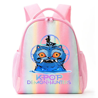 For K-Pop Demon Hunters Student Rainbow Backpack Anime Accessories HUNTR/X Rumi Mira Zoey Schoolbag Children's Birthday Gifts