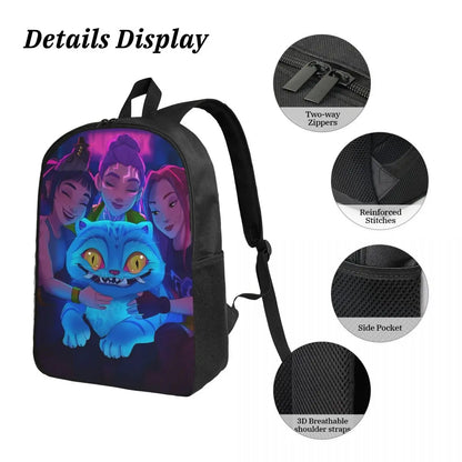 3Pcs Kpop Demon Hunters Huntrix  Backpack Set for Kids Pencil Boxes Bookbag Sets with Lunch Box For School Students Knapsack