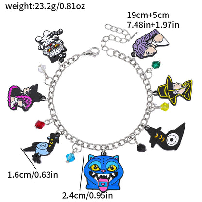 1pc K-pop Demon Hunters Saja Boy Metal Enamel Pendant Bracelet Fashion for Fans Party Accessories Gifts