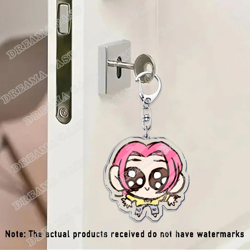 Cartoon K-Pop Demon Hunters Saja Boys Acrylic Keychains Ring Double-Sided Key Chain Jewelry Fan Love Gifts