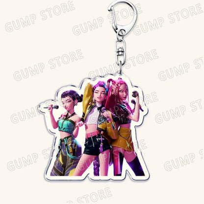 Popular Kpop TV Demon Hunters Huntrix Saja Boys Keychains for Accessories Bag Rumi Zoey Jinu Keyring Jewelry Fans Friends Gifts