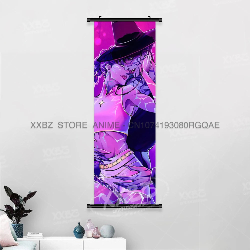 Anime For KPop Demon Hunters Wall Art Canvas Scrolls Pictures Kawaii Character Print Posters Home Decoration Hanging Painting