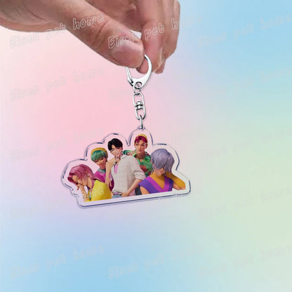 Kpop Demon Hunters Huntrix Saja Boys Keychain Llavero Accessories Bag Rumi Zoey Jinu Ramen Keychains Keyrings Jewelry Fans Gift