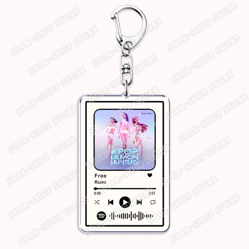 Hot Kpop Cartoon Demon Keychains for Women Accessories Bag Huntrix Saja Boys Rumi Zoey Jinu Mira Music Keying Jewelry Fans Gifts
