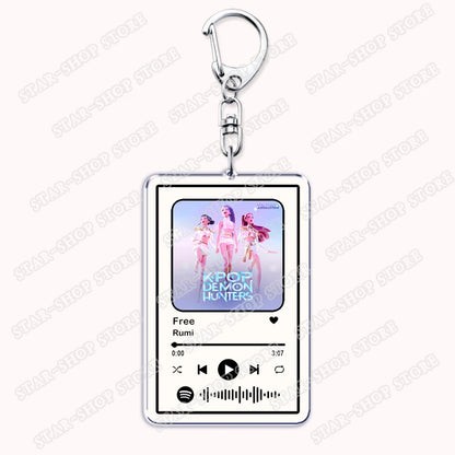 Hot Kpop Cartoon Demon Keychains for Women Accessories Bag Huntrix Saja Boys Rumi Zoey Jinu Mira Music Keying Jewelry Fans Gifts