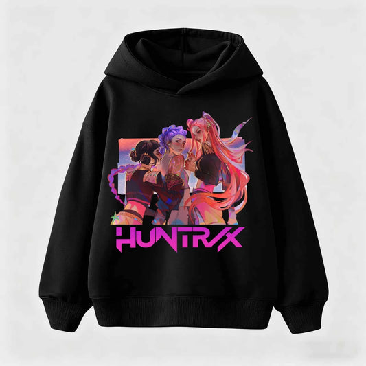 2025 New KPop Demon Hunters Kids Hoodie Kawaii Cartoon Printed Zippered Hoodie Coat Boys Autumn Jacket Baby Girl Winter Clothes