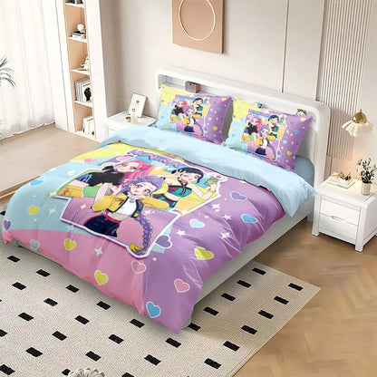 3pcs K-Pop Demon Hunters Printed Chipless Bedding Set Soft Dormitory Bedroom Multiple Sizes Machine Washable