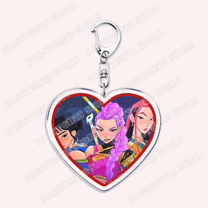 Kpop Demon Girls Keychain for Accessories Huntrix Saja Boys Rumi Zoey Jinu Derpy Tiger Keyrings Key Chains Jewelry Fans Gifts