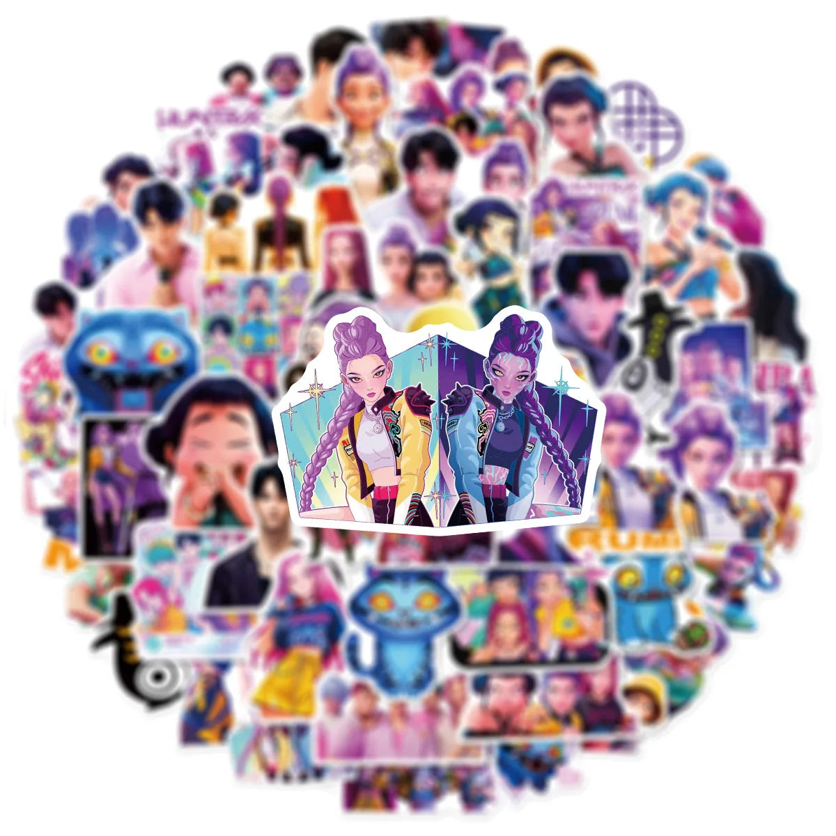 10/30/60PCS Animated Movies Kpop Demon Hunters Cartoon Sticker DIY Decoration Waterproof Skateboard Notebook Graffiti Toy