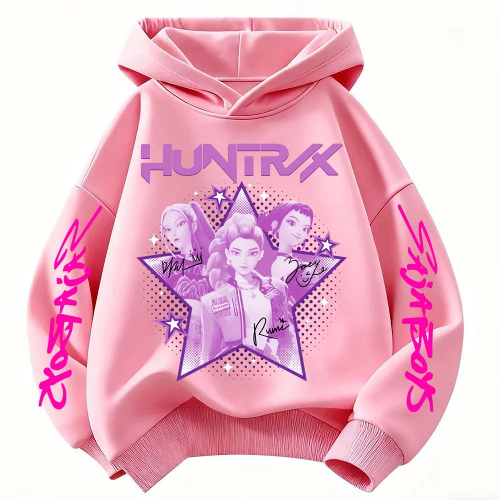 KPop Demon Hunter Huntrix Children's Sweatshirt Autumn New Boys Girls Fashion Street Pullover Children's Clothing