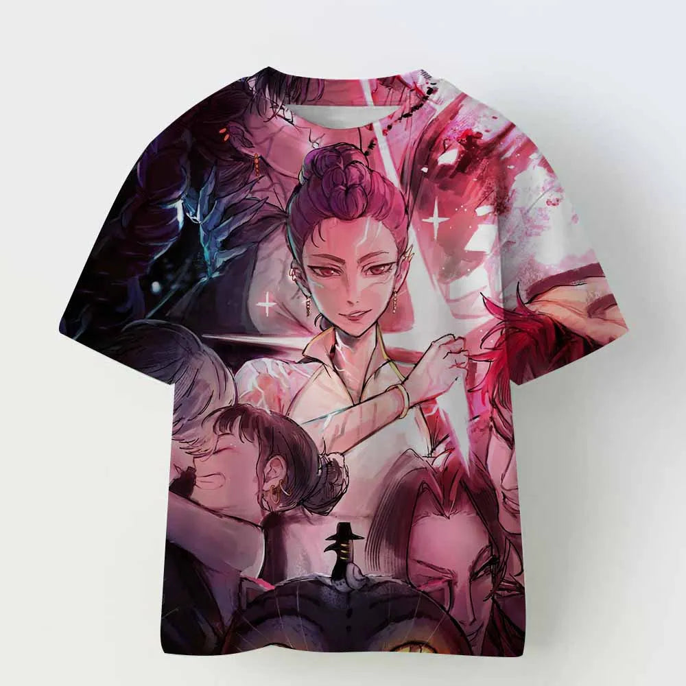 Demon Hunters Kpop T-shirt Girls Boys Short Sleeve Purple Tee Anime Children's Clothing Huntrix Tiger Harajuku Tops Tshirt Gifts