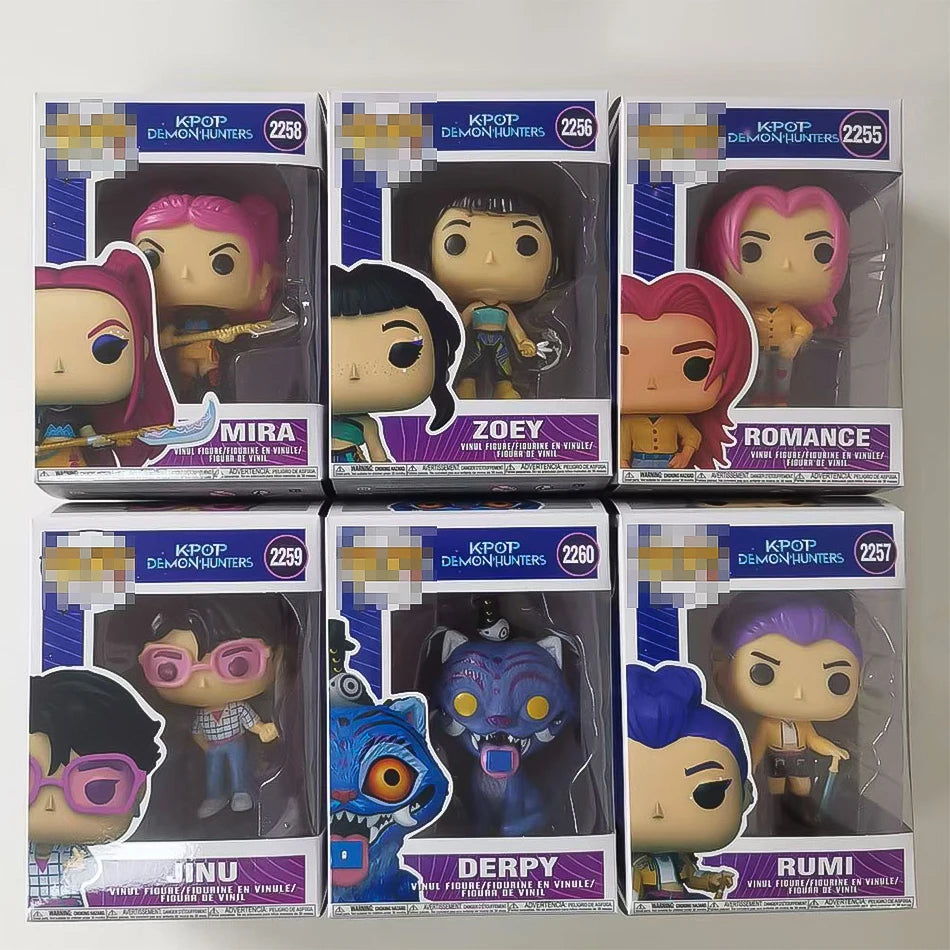 1-6pcs K-pops Demons Hunters Anime Figure Rumi Zoey Mira Saja Boys Action Figure Cosplay Vinyl ornament Figures Toy fan gifts