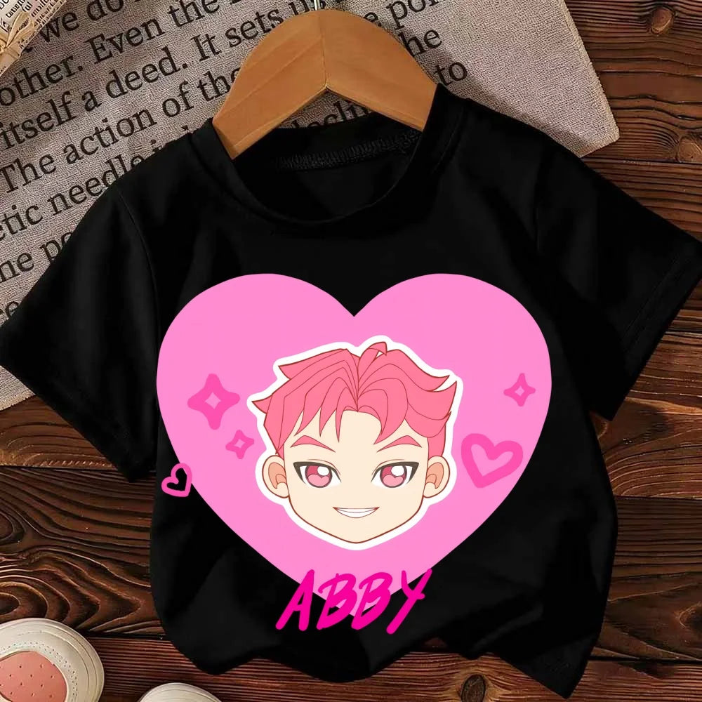 Kpop Demon Hunter HuntrX Children Top Korean Anime Print Kids Short Sleeve T-shirt Girls Clothing Casual O-Neck Shirt for Child