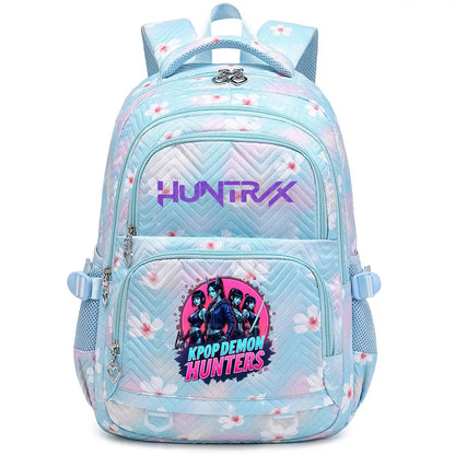 KPop Demon Hunters Backpack Rumi Mira Zoey HUNTR/X Saja Boys Print Cartoon School Bag Large Capacity Student Travel Backpacks