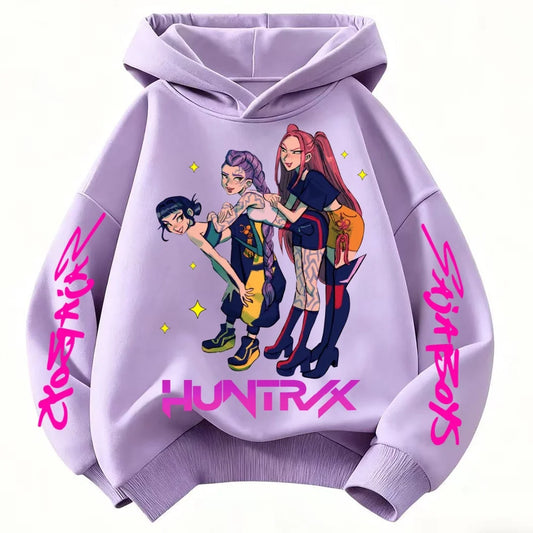 KPop Demon Hunters Kids Cartoon Hoodie 2025: Cool Unisex Pullover For Boys & Girls Casual New Style Sweatshirt