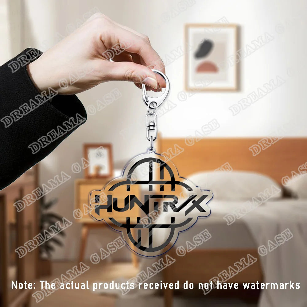 Cartoon Huntrix Saja Boys Acrylic Keychains Ring Double-Sided Key Chain Jewelry K-Pop Demon Hunters Fan Love Gifts