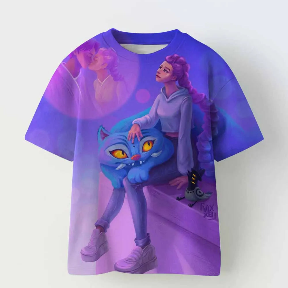 Kpop Demon Hunters Children's Clothing Short Sleeve T-shirt Cute Kpop Demon Hunters T Shirt Harajuku Tshirt for Boys Girls