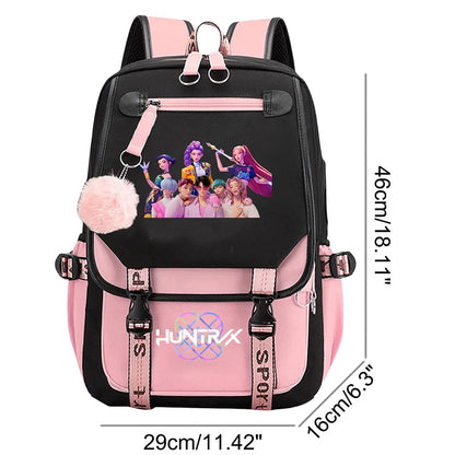 For KPop Demon Hunters Backpack Teenagers Daily Backpack 2025 Hot Movie Huntrix Demon Hunters School Bag for Students Girls Boys