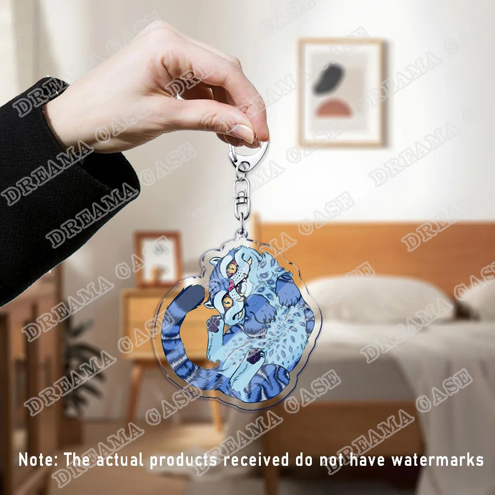 Cartoon Huntrix Saja Boys Derpy Tiger Acrylic Keychains Ring Double-Sided Key Chain Jewelry K-Pop Demon Hunters Fan Love Gifts