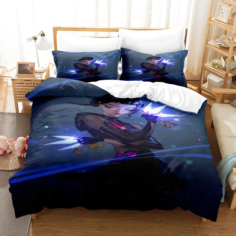 3pcs Kpop Demon Hunters Theme Duvet Cover Set EU Single Size Bedding Sets Quilt Cover Duvet Cover for Kids Adults k pop Huntrix