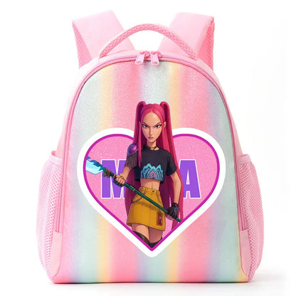 For K-Pop Demon Hunters Student Rainbow Backpack Anime Accessories HUNTR/X Rumi Mira Zoey Schoolbag Children's Birthday Gifts