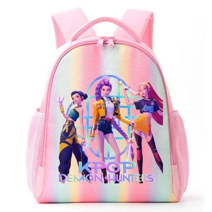 For K-Pop Demon Hunters Student Rainbow Backpack Anime Accessories HUNTR/X Rumi Mira Zoey Schoolbag Children's Birthday Gifts