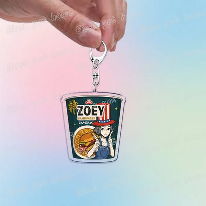 Kpop Demon Hunters Huntrix Saja Boys Keychain Llavero Accessories Bag Rumi Zoey Jinu Ramen Keychains Keyrings Jewelry Fans Gift