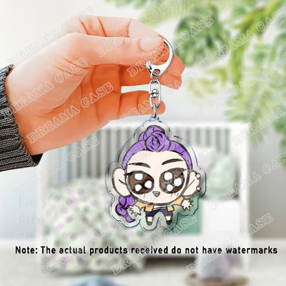 Cartoon K-Pop Demon Hunters Saja Boys Acrylic Keychains Ring Double-Sided Key Chain Jewelry Fan Love Gifts