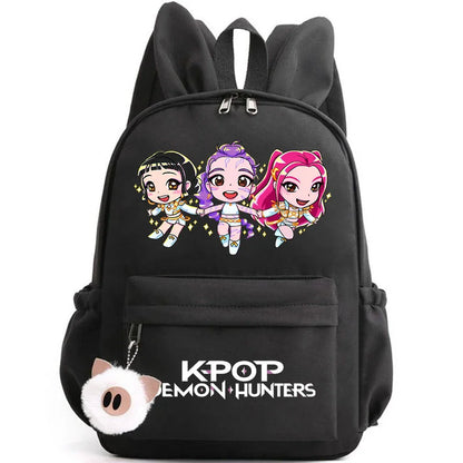 KPop Demon Hunter Backpack for Girls Boys Children Rucksack Casual School Bags Travel Rabbit Ears Backpacks Mochila gift bags