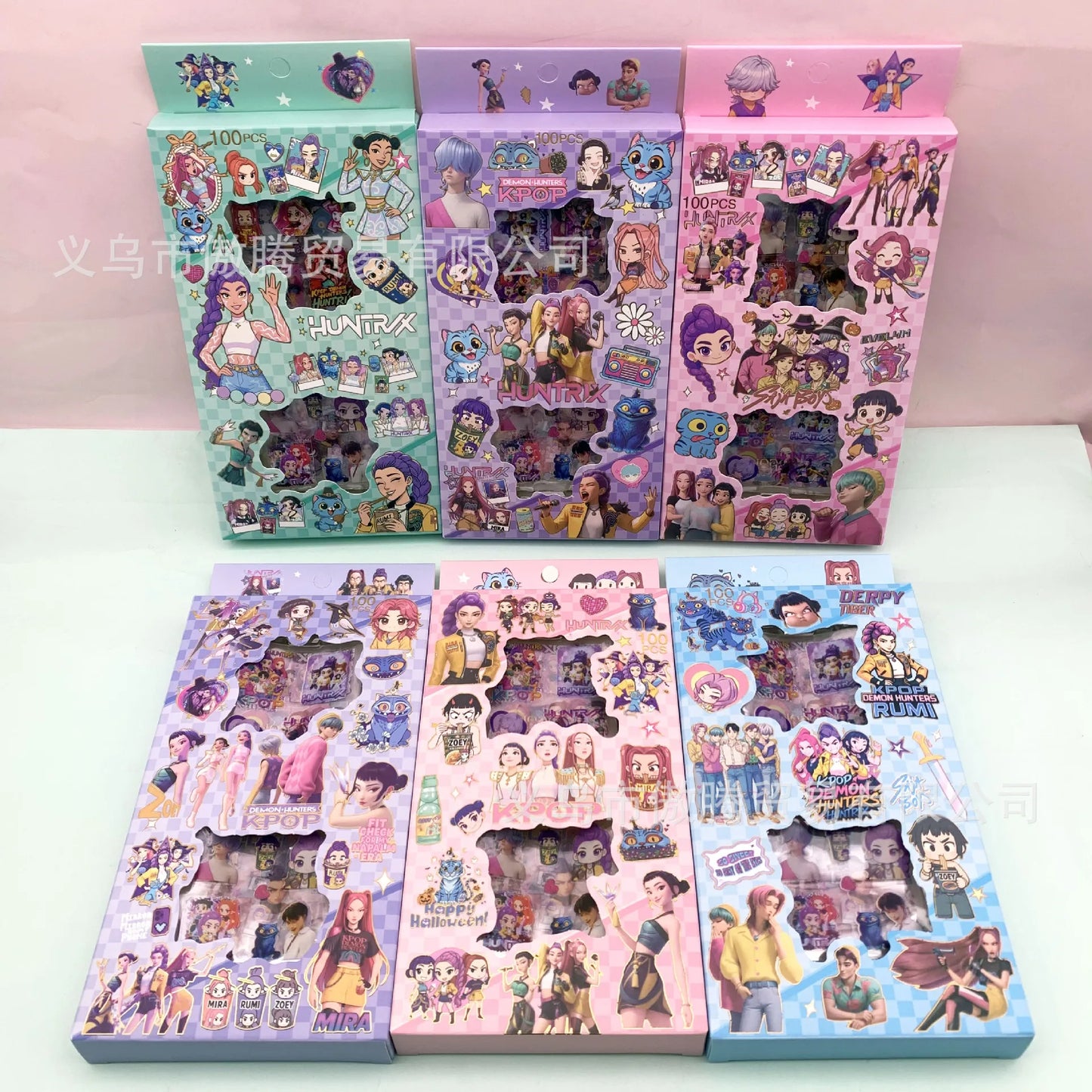 100PCS Kpop Demon Hunters Transparent Stickers Gift Box, Cute Journal & Scrapbook DIY Aesthetic Sticker Set for Fans