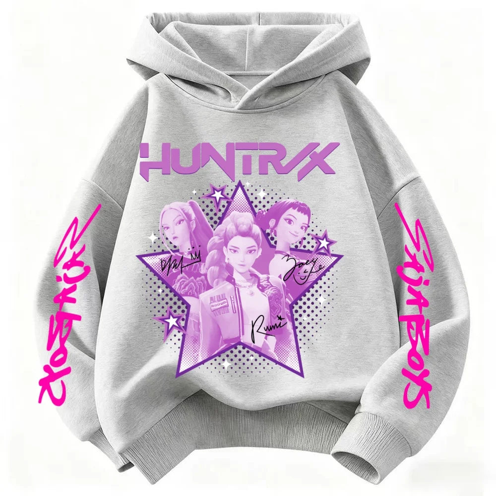 KPop Demon Hunter Huntrix Children's Sweatshirt Autumn New Boys Girls Fashion Street Pullover Children's Clothing