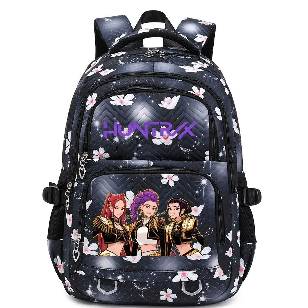 Kpop Demon Hunters Backpack Cartoon Rumi Mira Zoey HUNTR/X Saja Boys Print Schoolbag Large Capacity Student School Bas for Girls