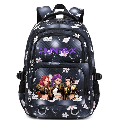 Kpop Demon Hunters Backpack Cartoon Rumi Mira Zoey HUNTR/X Saja Boys Print Schoolbag Large Capacity Student School Bas for Girls