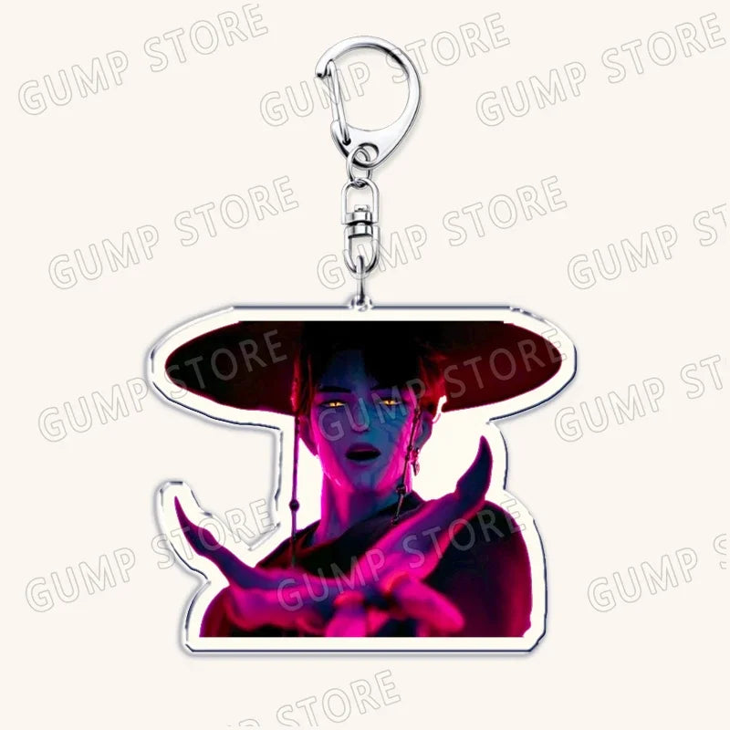 Popular Kpop TV Demon Hunters Huntrix Saja Boys Keychains for Accessories Bag Rumi Zoey Jinu Keyring Jewelry Fans Friends Gifts
