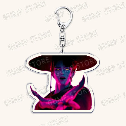 Popular Kpop TV Demon Hunters Huntrix Saja Boys Keychains for Accessories Bag Rumi Zoey Jinu Keyring Jewelry Fans Friends Gifts