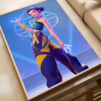 K-pop D-Demon Hunters Anime Poster Self-adhesive Art Waterproof Paper Sticker Coffee House Bar Room Wall Decor