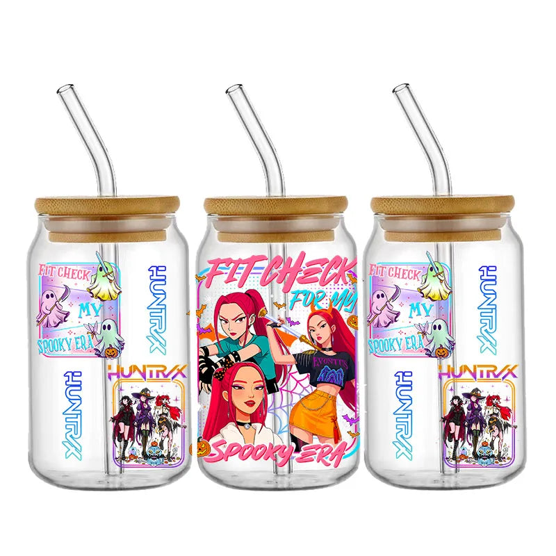 Demon Hunters Movie Kpop Lover Gift Anime Fan UV DTF Stickers Ready To Transfer Cup Wrap Custom DIY Craft For Libbey Can Glass