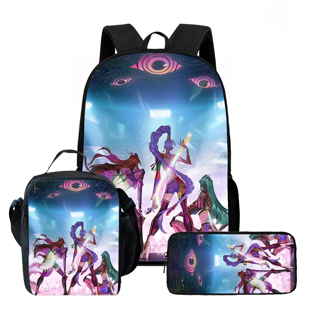 Cartoon KPop Demon Hunters Child School Backpack With Lunch Bags Pencil Bags For,Light Weight Child School Bags