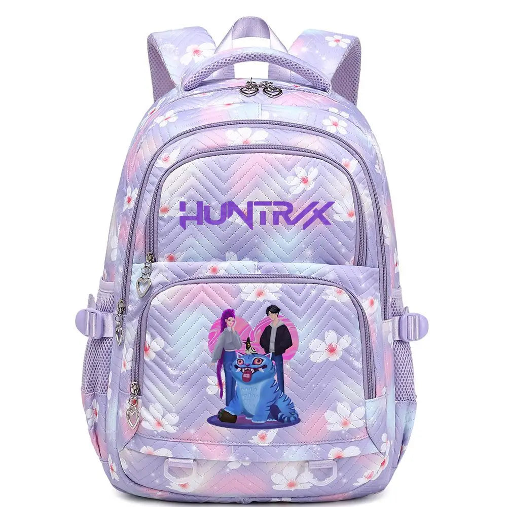 KPop Demon Hunters Backpack Rumi Mira Zoey HUNTR/X Saja Boys Print Cartoon School Bag Large Capacity Student Travel Backpacks