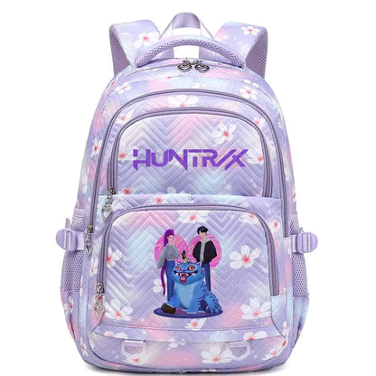 KPop Demon Hunters Backpack Rumi Mira Zoey HUNTR/X Saja Boys Print Cartoon School Bag Large Capacity Student Travel Backpacks