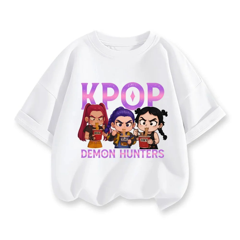 Fashion Movie Kids T-shirt KPop Demon Hunters Funny Gift for Fans Tshirt K-Pop Demon Hunters Clothes Cool Girls Tee Summer Top