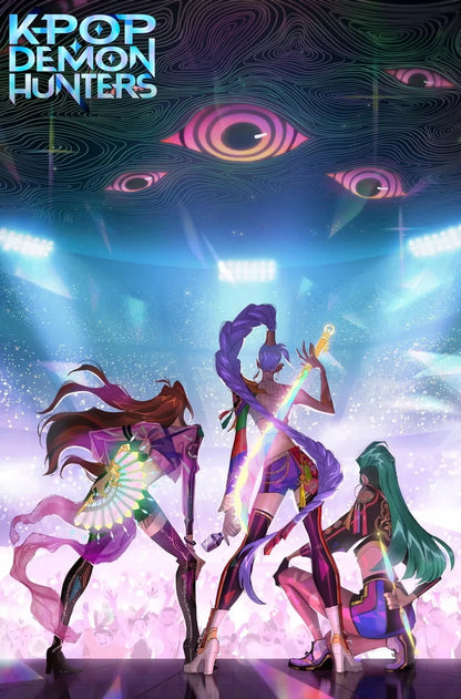 Saja Boys K Pop Demon Hunters Movie Poster Print For Bedroom Living Room Decor Cartoon Music Band Canvas Painting Wall Art