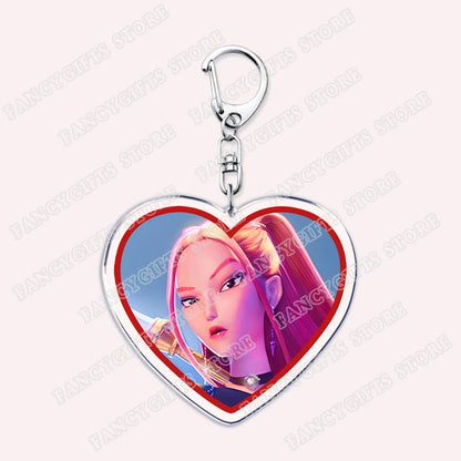 Kpop Demon Girls Keychain for Accessories Huntrix Saja Boys Rumi Zoey Jinu Derpy Tiger Keyrings Key Chains Jewelry Fans Gifts