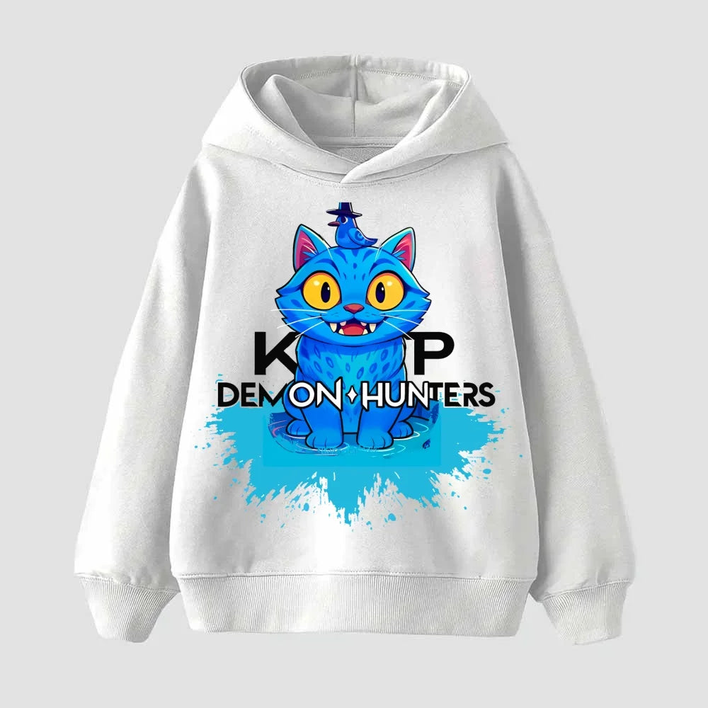 New Children's sweatshirt Korean Wave Demon Hunter Print Fashion Casual 2025 Movie Round Neck Girl Casual Clothing