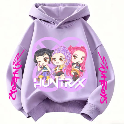 Kids Anime Demon Slayer Tomioka Print Cotton Hoodie Unisex Boys Girls Casual Tshirt 100-160cm Childrens Cartoon Clothes